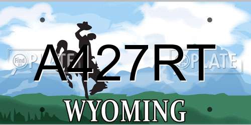 A427RT Wyoming License Plate