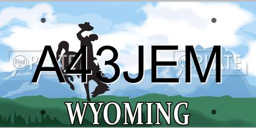 A43JEM Wyoming License Plate