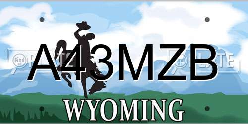 A43MZB Wyoming License Plate