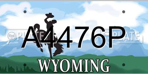 A4476P Wyoming License Plate