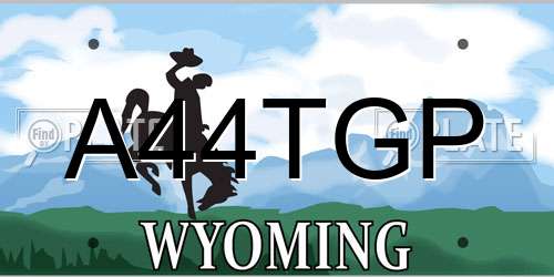 A44TGP Wyoming License Plate