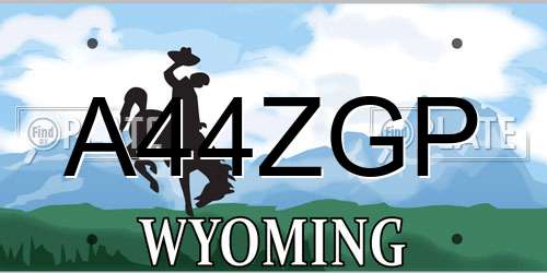 A44ZGP Wyoming License Plate