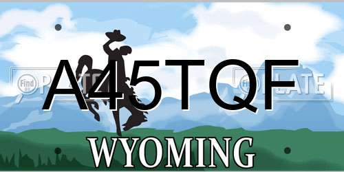 A45TQF Wyoming License Plate