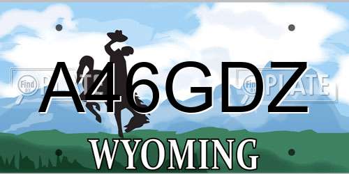 A46GDZ Wyoming License Plate