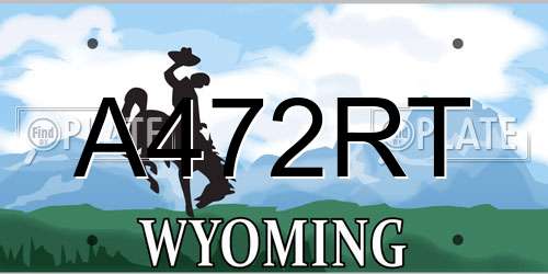 A472RT Wyoming License Plate