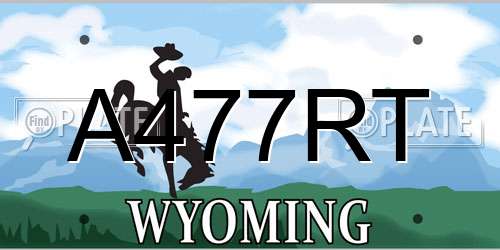A477RT Wyoming License Plate