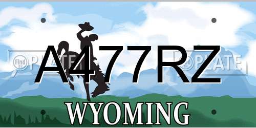 A477RZ Wyoming License Plate