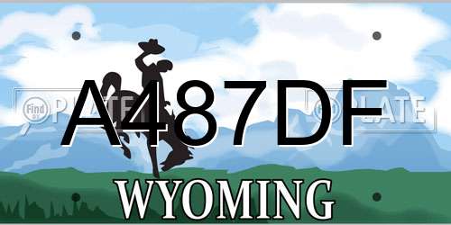 A487DF Wyoming License Plate
