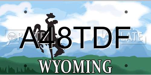 A48TDF Wyoming License Plate