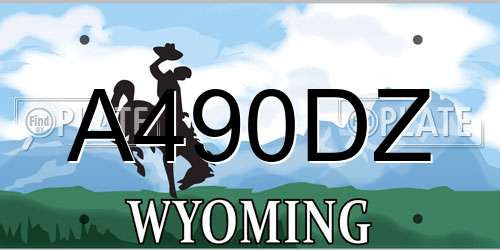 A490DZ Wyoming License Plate