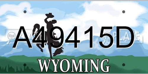 A49415D Wyoming License Plate