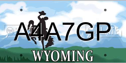 A4A7GP Wyoming License Plate