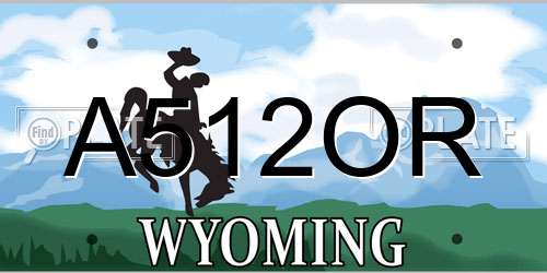 A512OR Wyoming License Plate