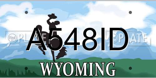 A548ID Wyoming License Plate
