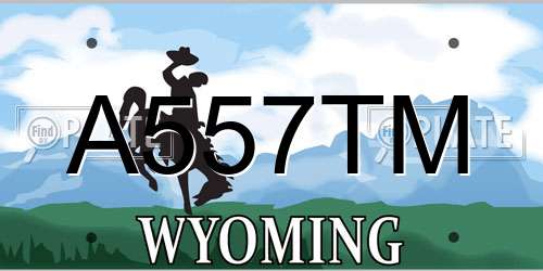 A557TM Wyoming License Plate