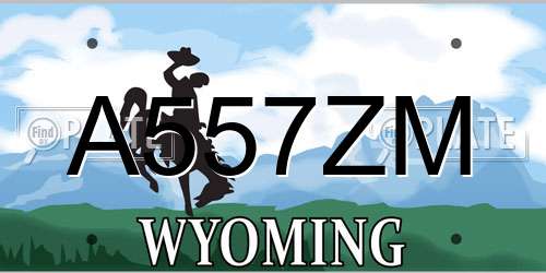 A557ZM Wyoming License Plate