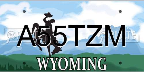 A55TZM Wyoming License Plate