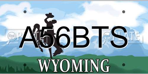 A56BTS Wyoming License Plate