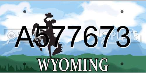 A577673 Wyoming License Plate