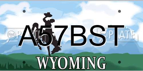 A57BST Wyoming License Plate