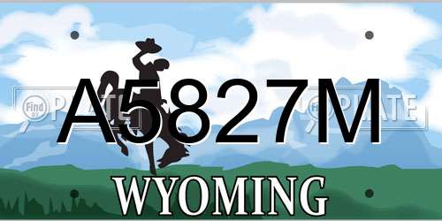 A5827M Wyoming License Plate