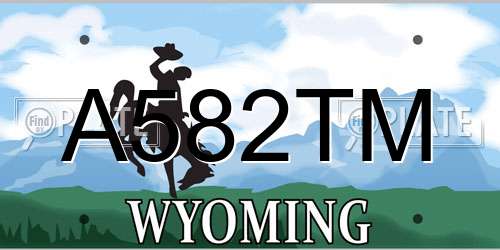 A582TM Wyoming License Plate