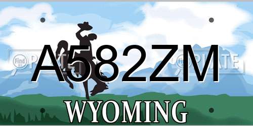 A582ZM Wyoming License Plate