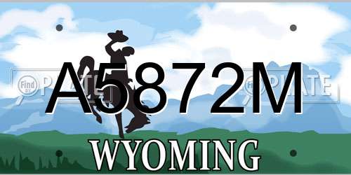 A5872M Wyoming License Plate