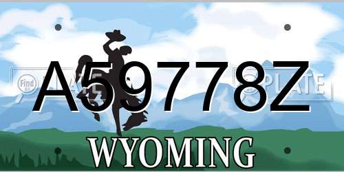 A59778Z Wyoming License Plate
