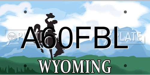 A60FBL Wyoming License Plate