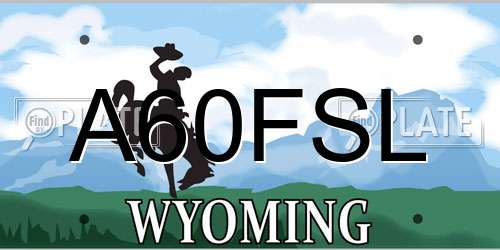 A60FSL Wyoming License Plate