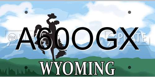 A60OGX Wyoming License Plate