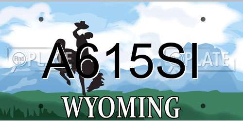 A615SI Wyoming License Plate