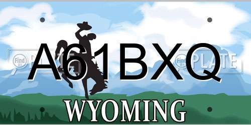 A61BXQ Wyoming License Plate
