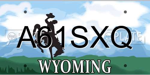 A61SXQ Wyoming License Plate