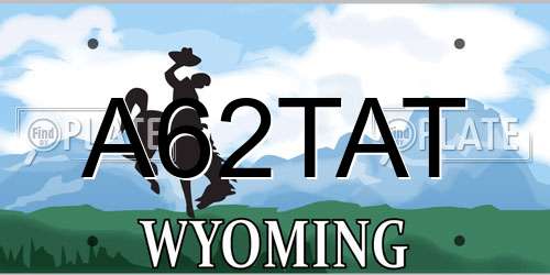 A62TAT Wyoming License Plate