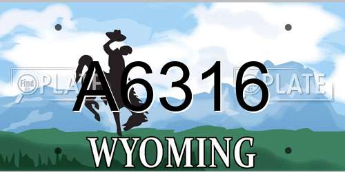A6316 Wyoming License Plate