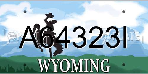 A64323I Wyoming License Plate