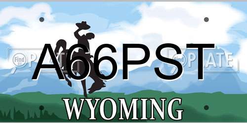 A66PST Wyoming License Plate