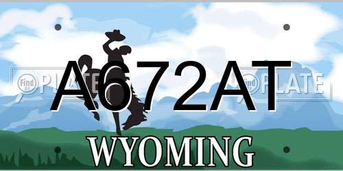 A672AT Wyoming License Plate