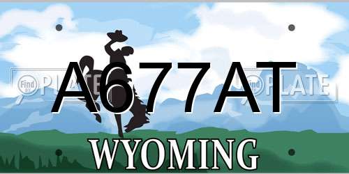 A677AT Wyoming License Plate