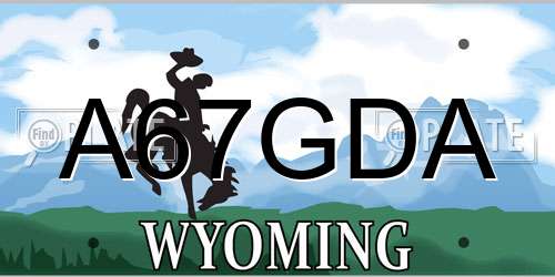 A67GDA Wyoming License Plate