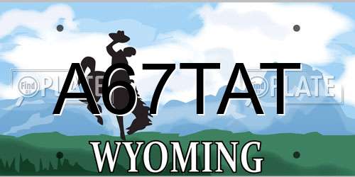 A67TAT Wyoming License Plate