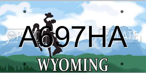 A697HA Wyoming License Plate