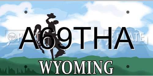 A69THA Wyoming License Plate