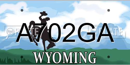 A702GA Wyoming License Plate