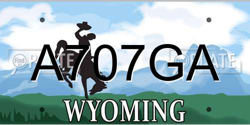 A707GA Wyoming License Plate
