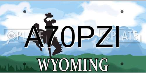 A70PZI Wyoming License Plate