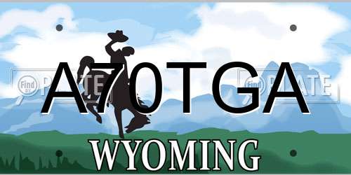 A70TGA Wyoming License Plate