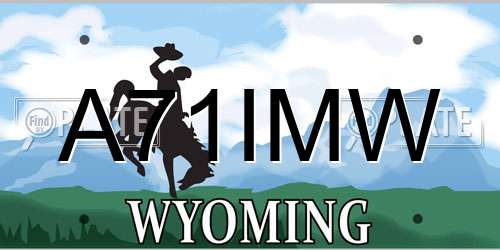 A71IMW Wyoming License Plate